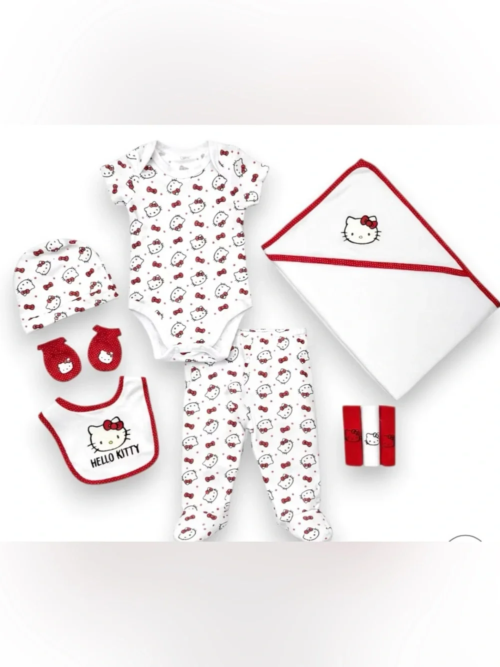 Hello Kitty Baby Girl White & Red 10 Piece Layette Set Size 3 months